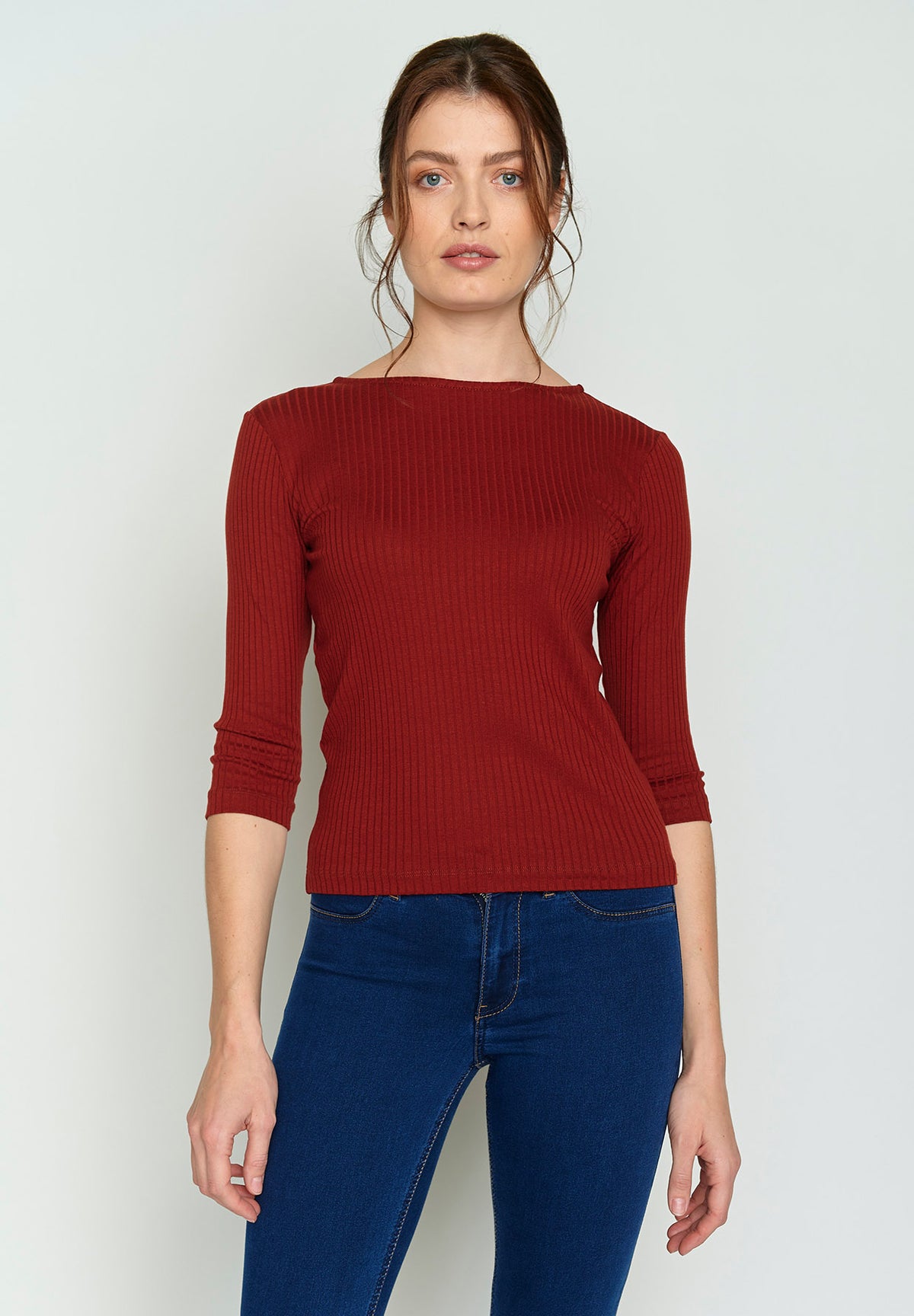 Roter Sportliches Longsleeve aus LENZING™ TENCEL™ Mix für Damen (2)