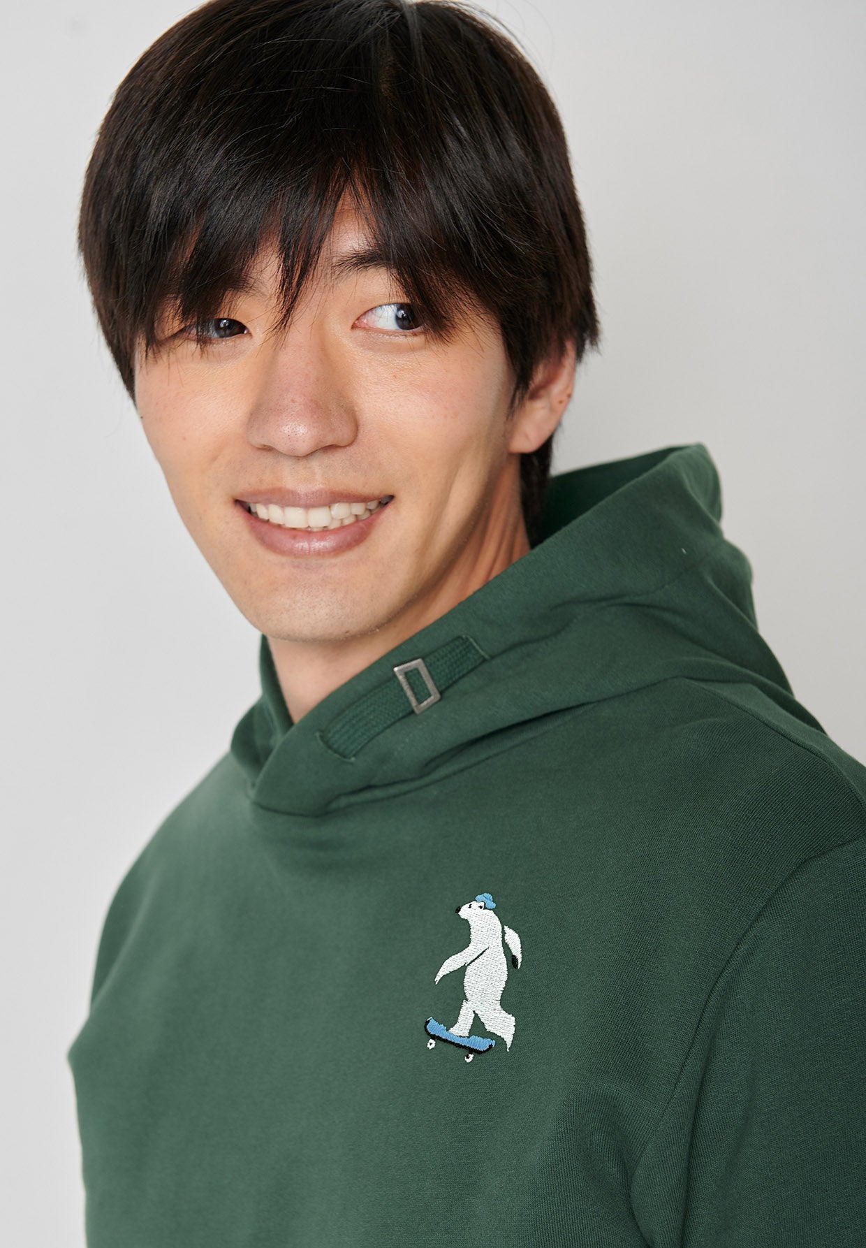Bottle Green: Kuschliger Hoodie aus Bio-Baumwolle für Herren [6503]