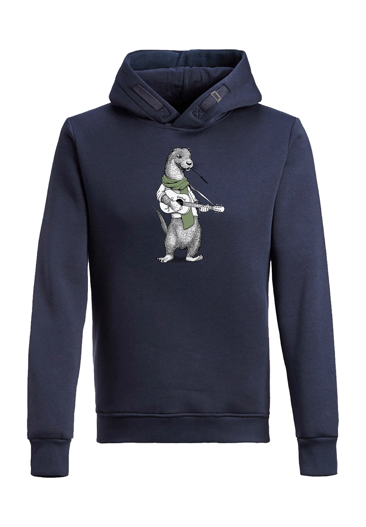 Navy: Kuschliger Hoodie aus Bio-Baumwolle für Herren [6551]