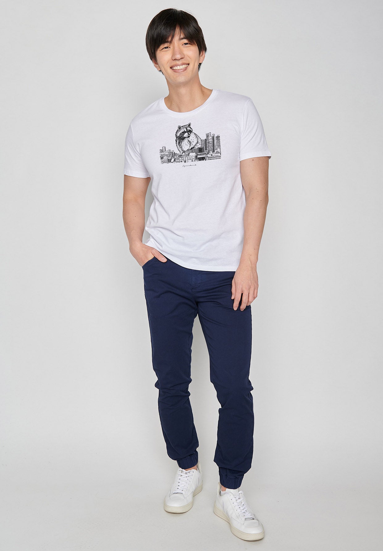 White: Sportliches T-Shirt aus Bio-Baumwolle für Herren [6558]