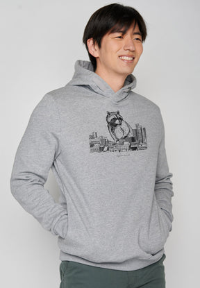 Heather Grey: Kuschliger Hoodie aus Bio-Baumwolle für Herren [6572]