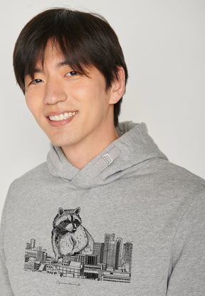 Heather Grey: Kuschliger Hoodie aus Bio-Baumwolle für Herren [6573]