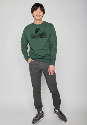 Bottle Green: Gemütliches Sweatshirt aus Bio-Baumwolle für Herren [6577]