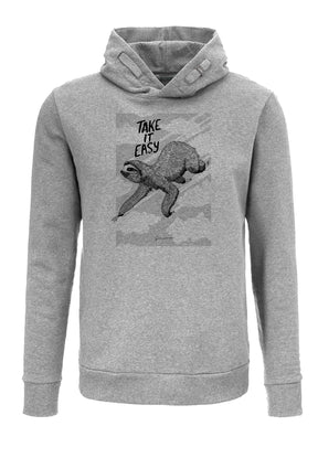 Heather Grey: Kuschliger Hoodie aus Bio-Baumwolle für Herren [6602]