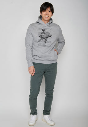 Heather Grey: Kuschliger Hoodie aus Bio-Baumwolle für Herren [6603]