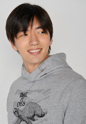 Heather Grey: Kuschliger Hoodie aus Bio-Baumwolle für Herren [6605]