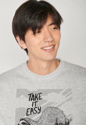 Heather Grey: Gemütliches Sweatshirt aus Bio-Baumwolle für Herren [6609]