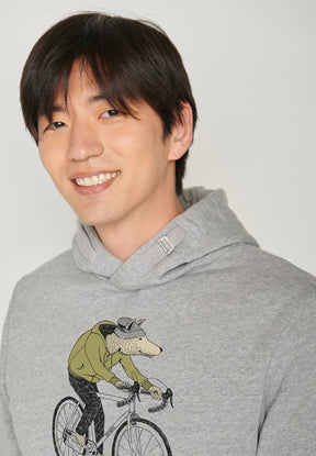Heather Grey: Kuschliger Hoodie aus Bio-Baumwolle für Herren [6624]
