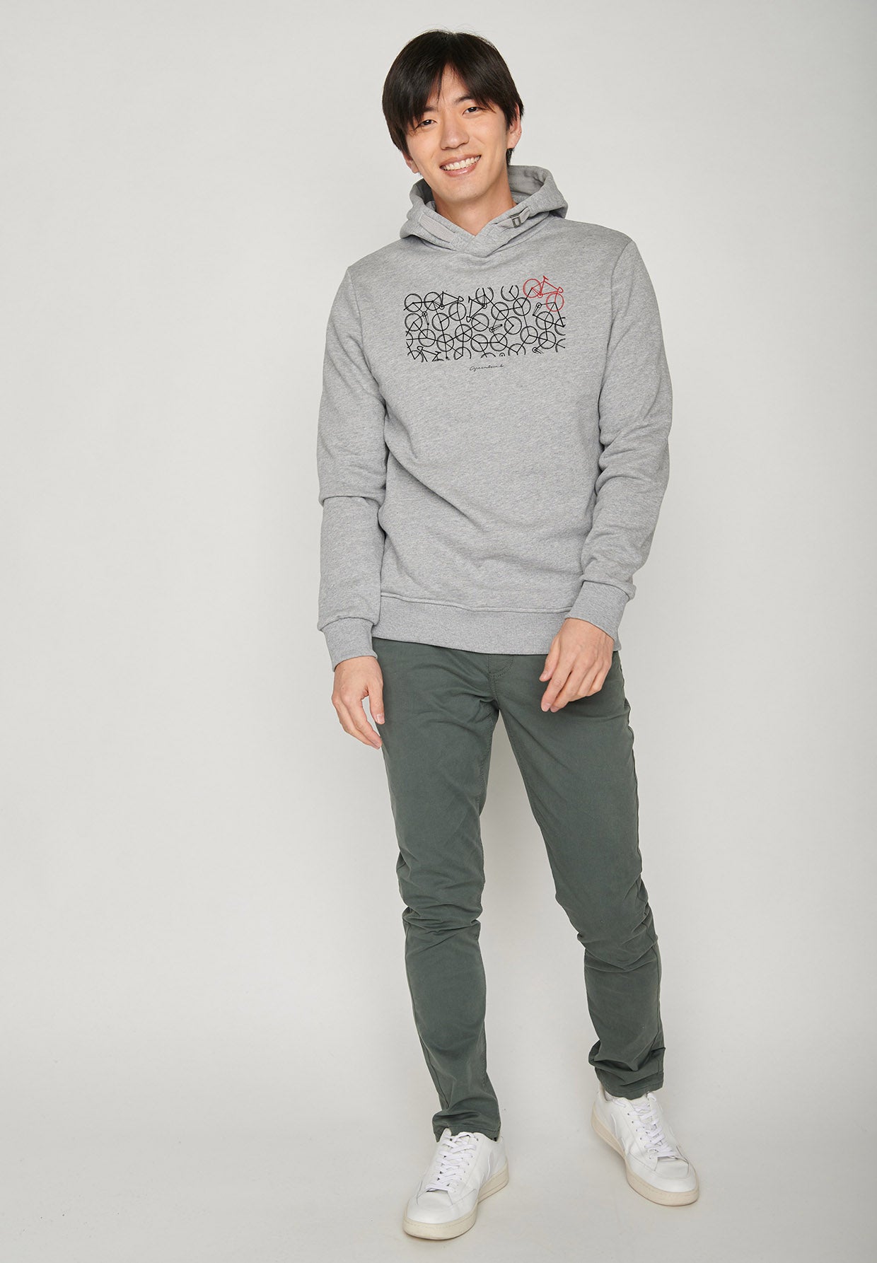 Heather Grey: Kuschliger Hoodie aus Bio-Baumwolle für Herren [6667]