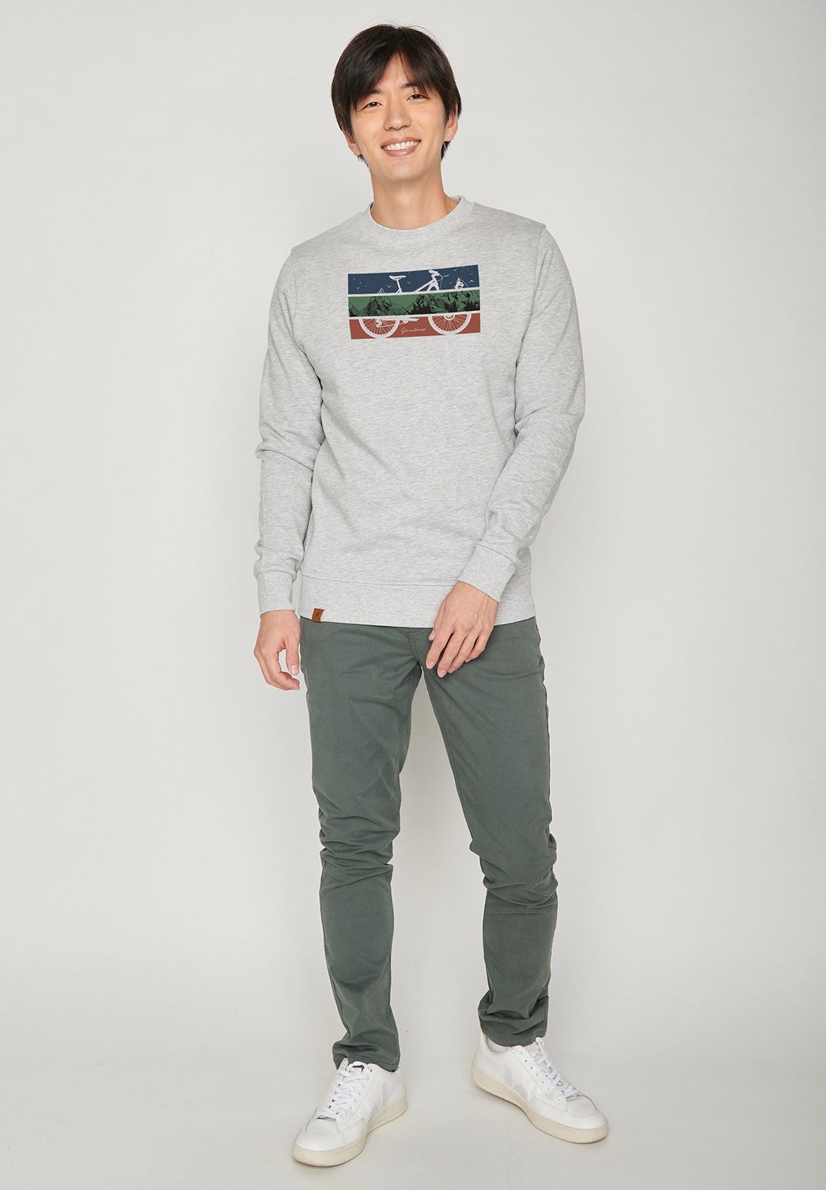 Heather Grey: Gemütliches Sweatshirt aus Bio-Baumwolle für Herren [6697]
