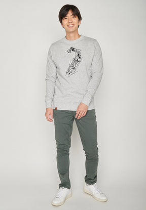 Heather Grey: Gemütliches Sweatshirt aus Bio-Baumwolle für Herren [6724]
