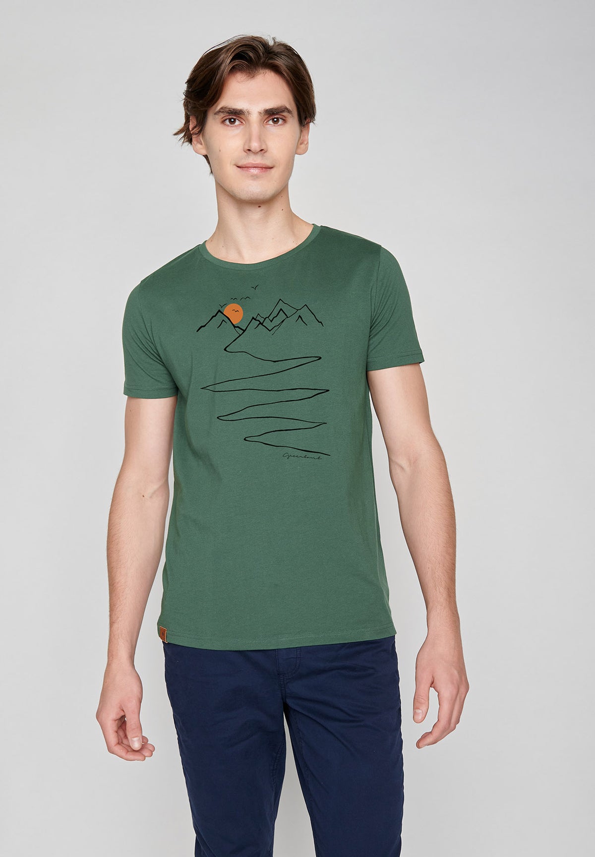 Bottle Green: Sportliches T-Shirt aus Bio-Baumwolle für Herren [6729]