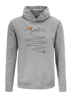 Heather Grey: Kuschliger Hoodie aus Bio-Baumwolle für Herren [6742]