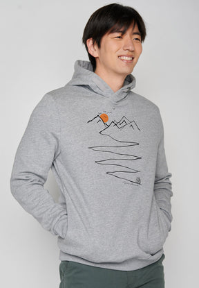 Heather Grey: Kuschliger Hoodie aus Bio-Baumwolle für Herren [6744]