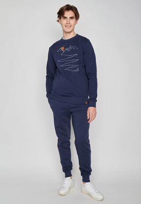 Navy: Gemütliches Sweatshirt aus Bio-Baumwolle für Herren [6748]