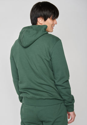 Bottle Green: Kuschliger Hoodie aus Bio-Baumwolle für Herren [6786]