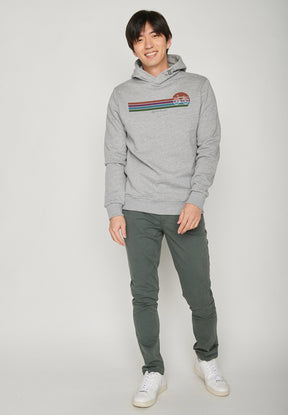 Heather Grey: Kuschliger Hoodie aus Bio-Baumwolle für Herren [6863]