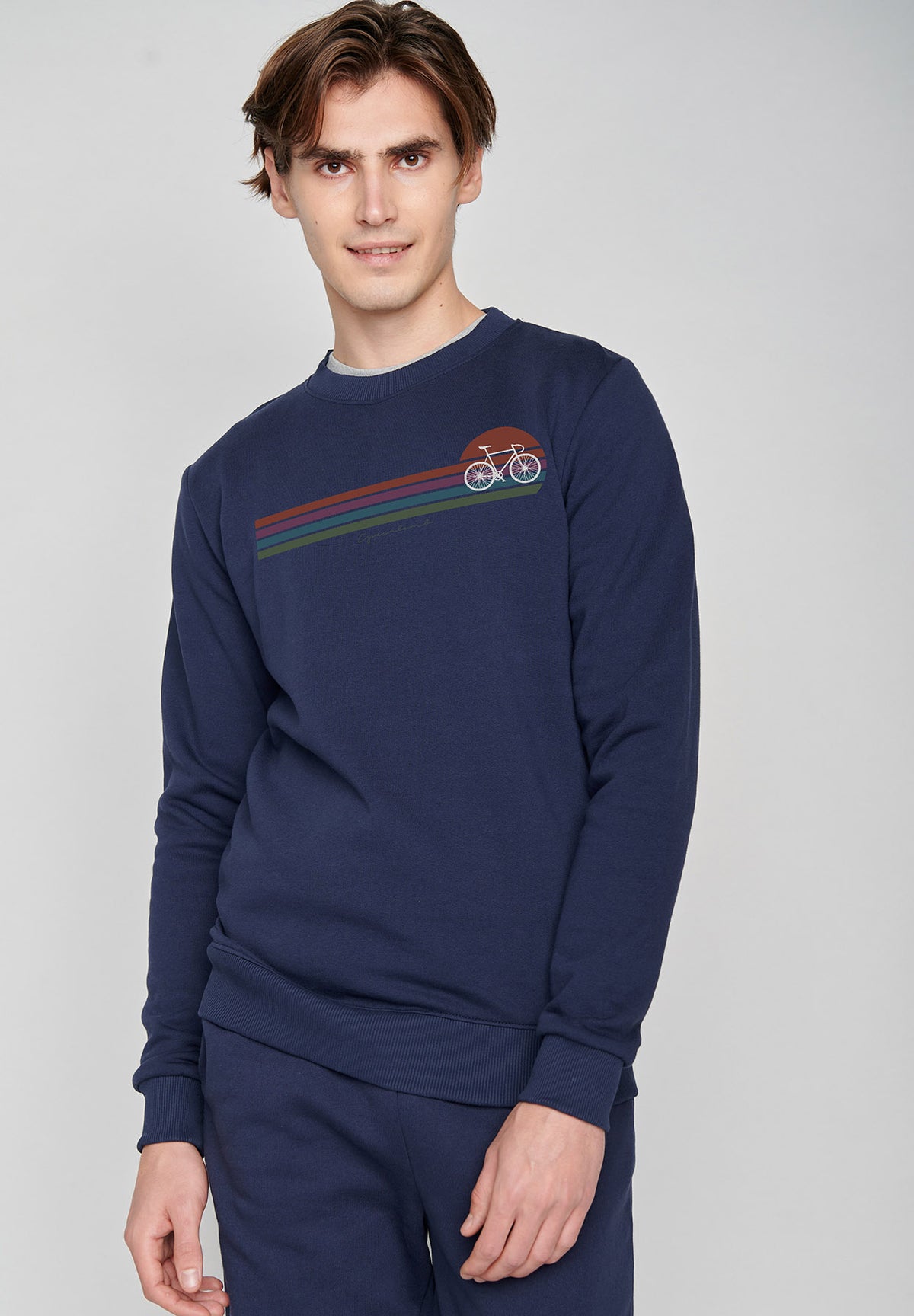 Navy: Gemütliches Sweatshirt aus Bio-Baumwolle für Herren [6868]