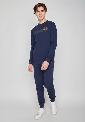 Navy: Gemütliches Sweatshirt aus Bio-Baumwolle für Herren [6869]