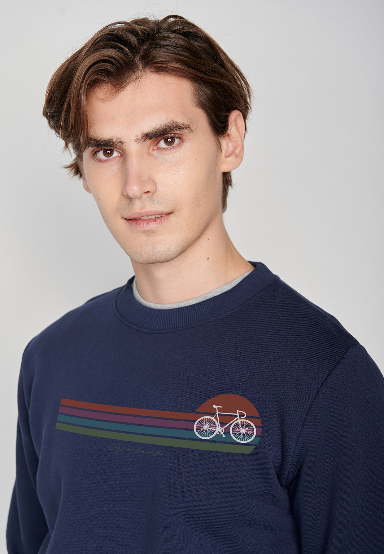 Navy: Gemütliches Sweatshirt aus Bio-Baumwolle für Herren [6870]