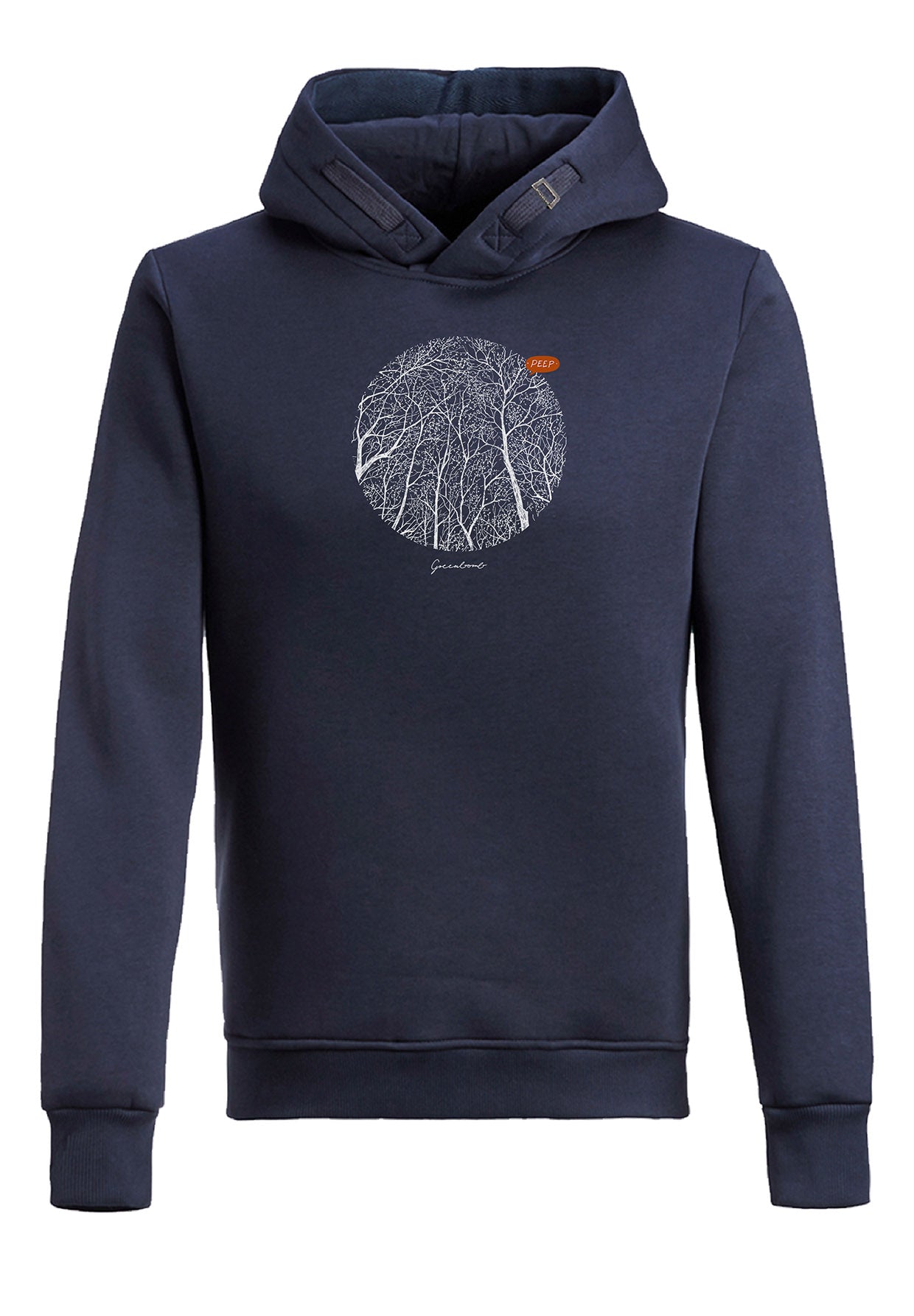 Navy: Kuschliger Hoodie aus Bio-Baumwolle für Herren [6888]