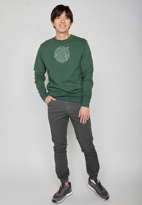 Bottle Green: Gemütliches Sweatshirt aus Bio-Baumwolle für Herren [6895]