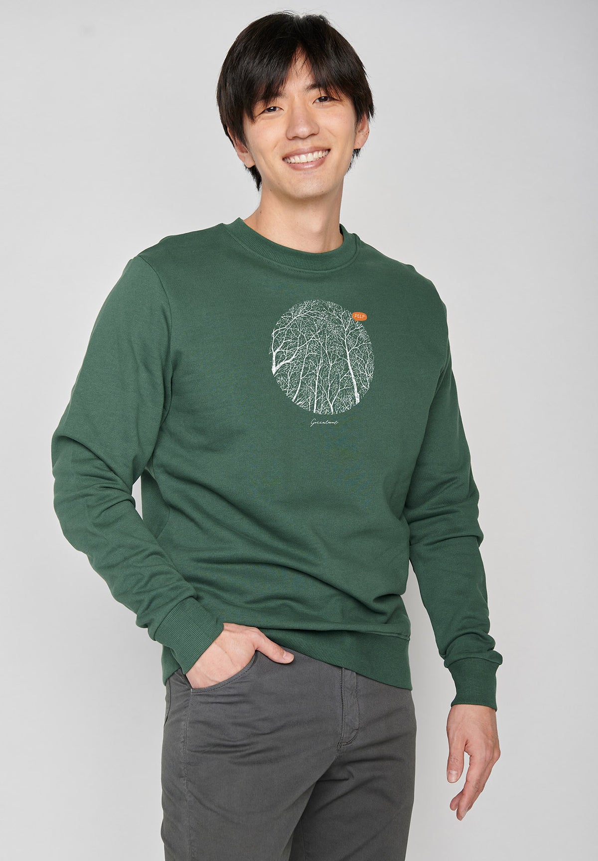 Bottle Green: Gemütliches Sweatshirt aus Bio-Baumwolle für Herren [6896]
