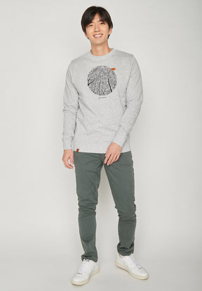 Heather Grey: Gemütliches Sweatshirt aus Bio-Baumwolle für Herren [6902]