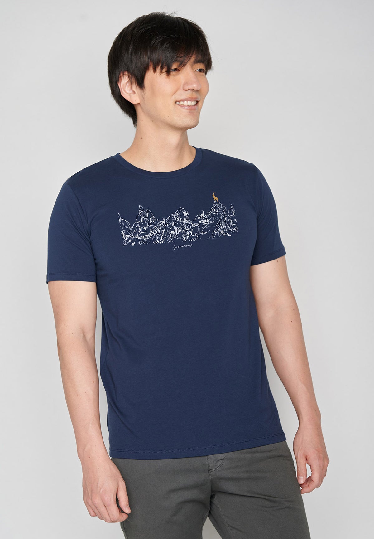 Blau:  Sportliches T-Shirt aus Bio-Baumwolle für Herren [6909]