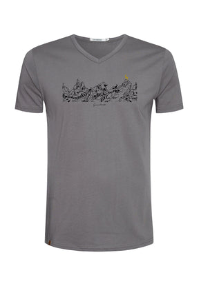 Shadow Grey: Lässiges T-Shirt aus Bio-Baumwolle für Herren [6914]