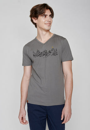 Shadow Grey: Lässiges T-Shirt aus Bio-Baumwolle für Herren [6915]
