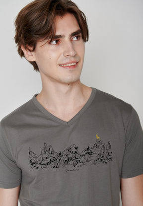 Shadow Grey: Lässiges T-Shirt aus Bio-Baumwolle für Herren [6916]