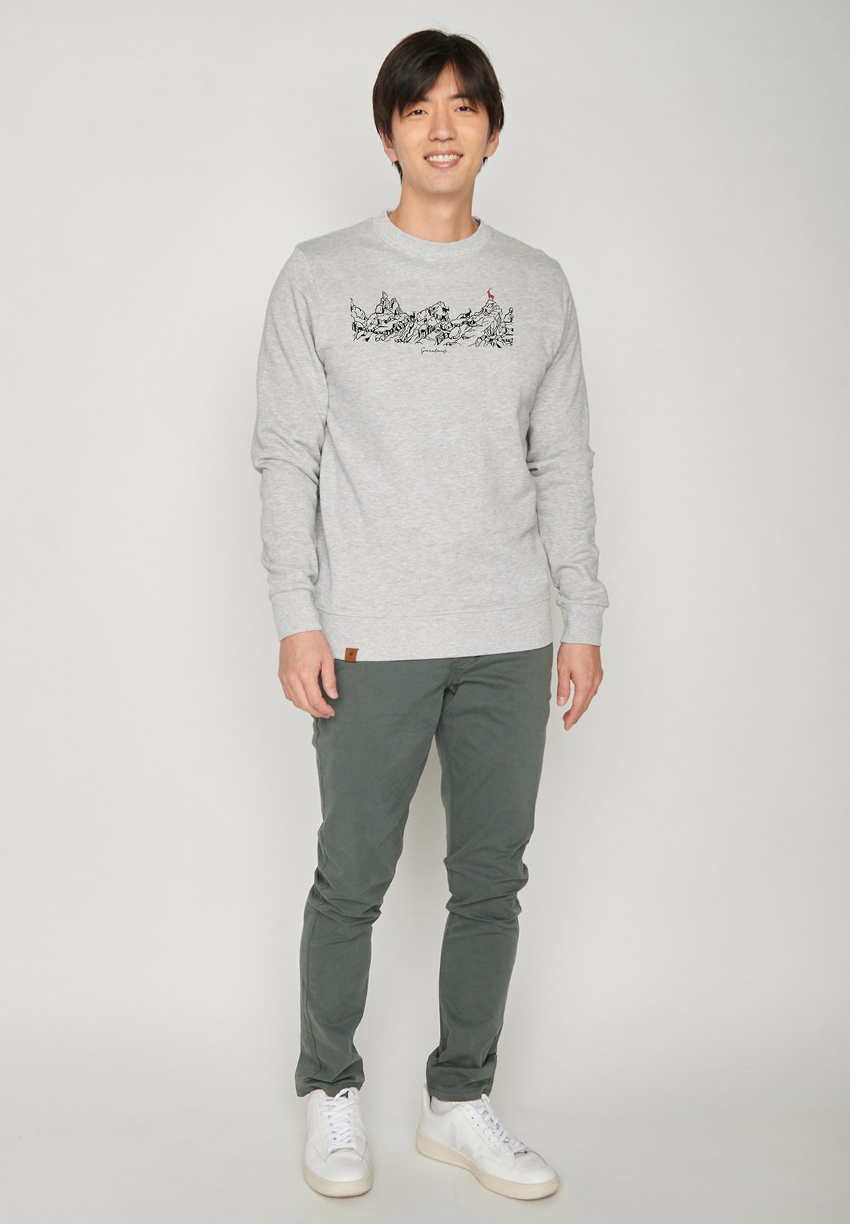 Heather Grey: Gemütliches Sweatshirt aus Bio-Baumwolle für Herren [6925]