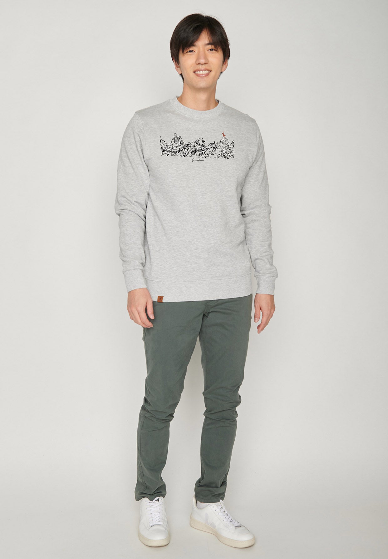 Heather Grey: Gemütliches Sweatshirt aus Bio-Baumwolle für Herren [6925]