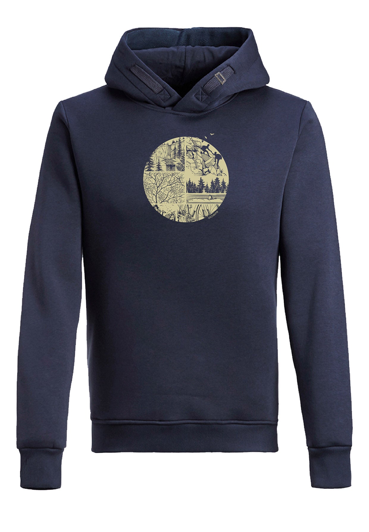 Navy: Kuschliger Hoodie aus Bio-Baumwolle für Herren [6970]