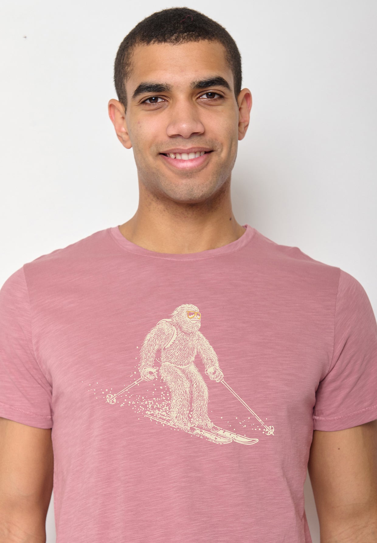 Rosa Lässiges T-Shirt aus Bio-Baumwolle für Herren (4)