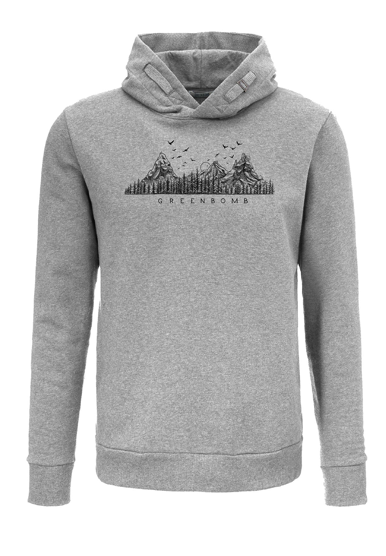 Heather Grey: Kuschliger Hoodie aus Bio-Baumwolle für Herren [6995]