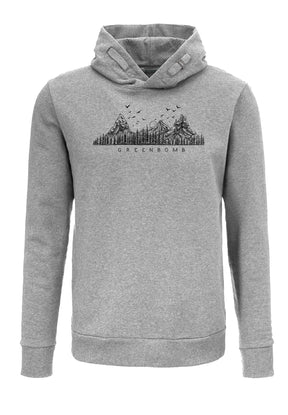 Heather Grey: Kuschliger Hoodie aus Bio-Baumwolle für Herren [6995]