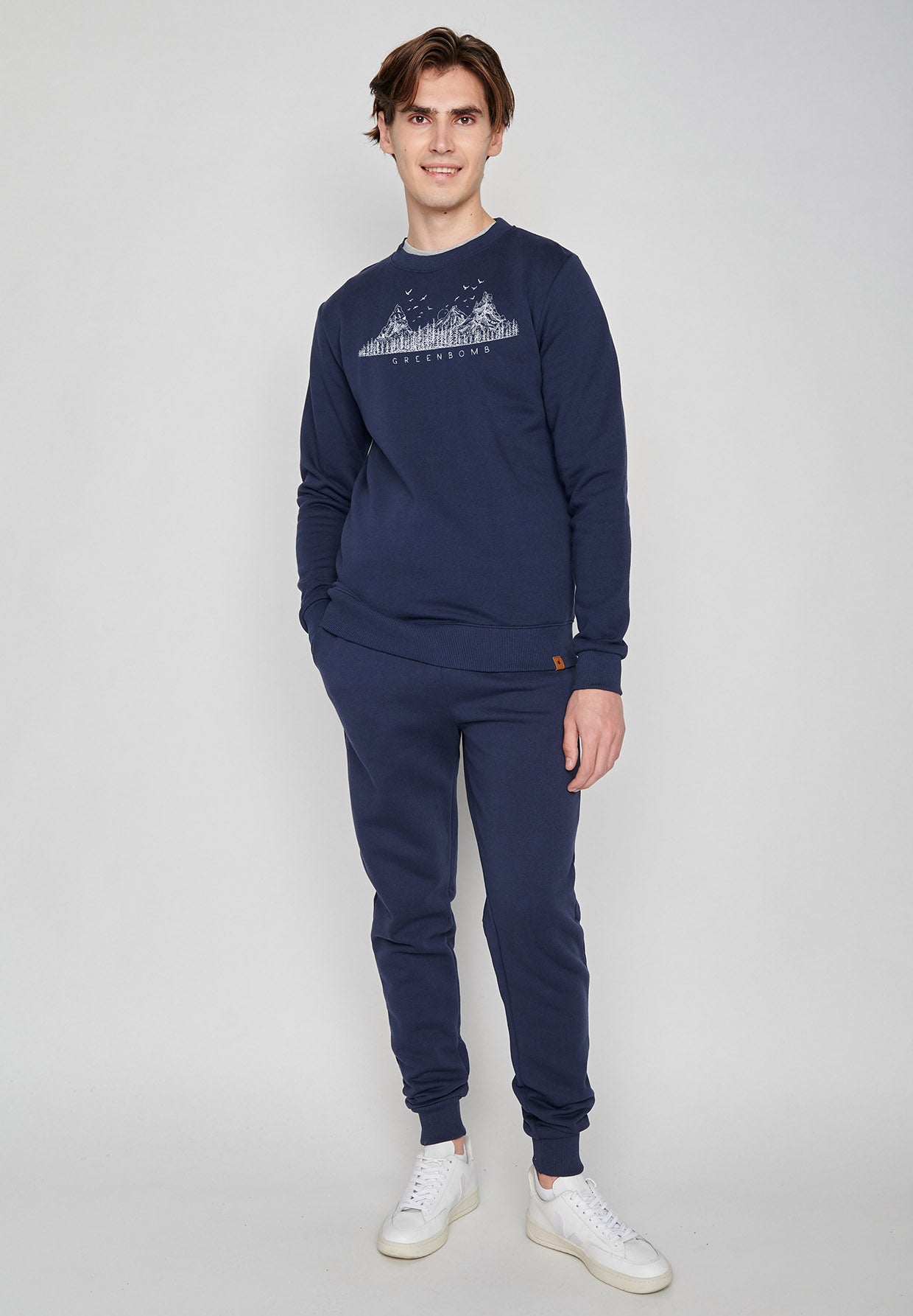 Navy: Gemütliches Sweatshirt aus Bio-Baumwolle für Herren [7000]