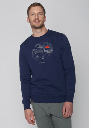 Blauer Gemütliches Sweatshirt aus Bio-Baumwolle für Herren (1)