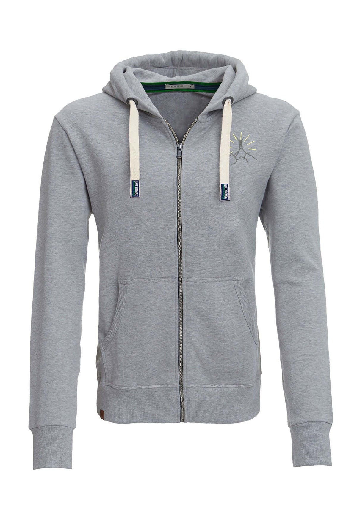 Heather Grey: Entspannte Zipjacke aus Bio-Baumwolle für Herren [7028]