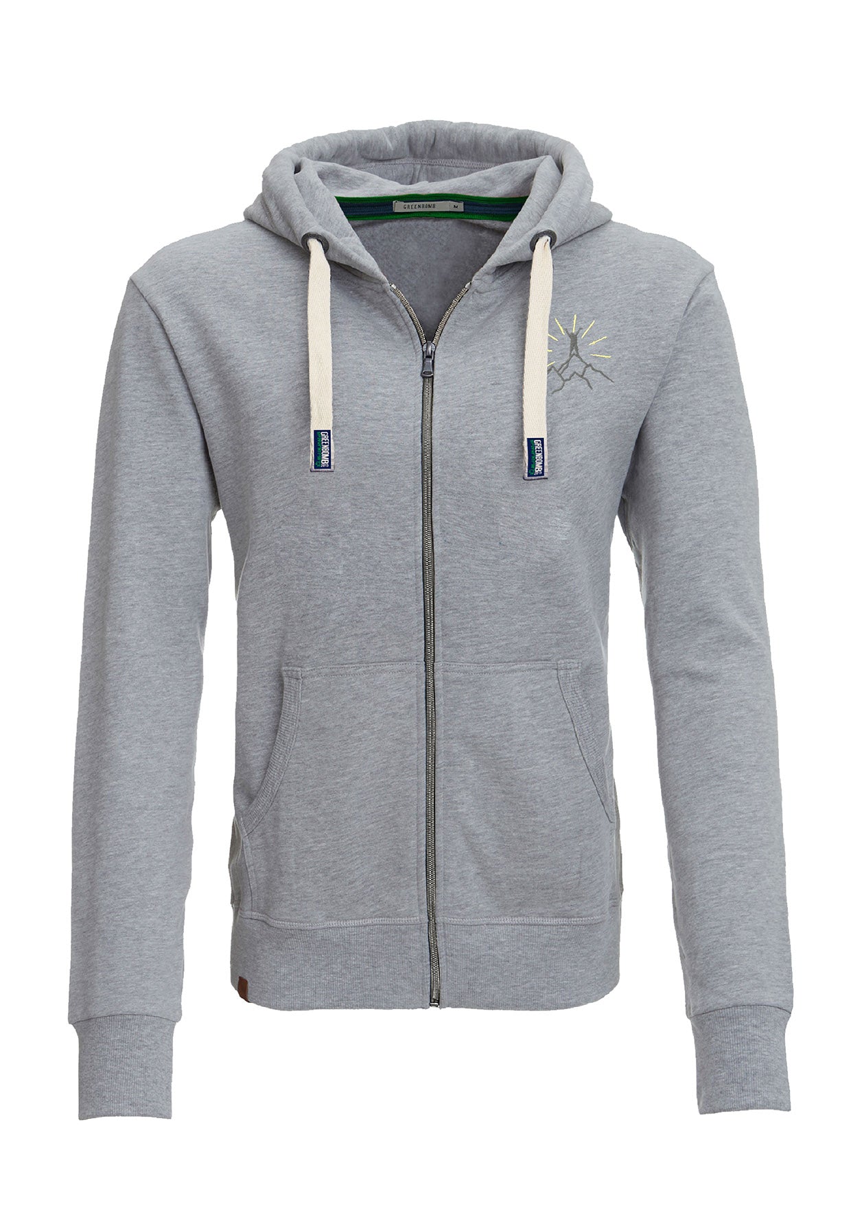 Heather Grey: Entspannte Zipjacke aus Bio-Baumwolle für Herren [7028]
