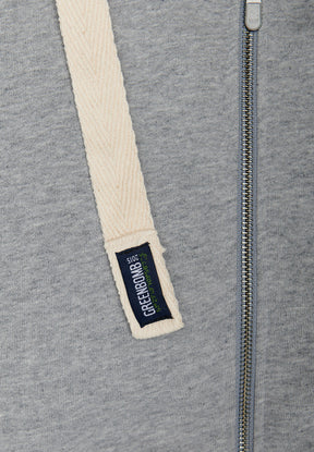 Heather Grey: Entspannte Zipjacke aus Bio-Baumwolle für Herren [7029]