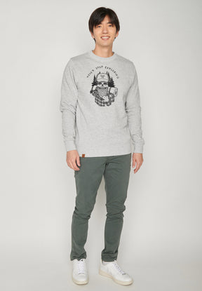 Heather Grey: Gemütliches Sweatshirt aus Bio-Baumwolle für Herren [7067]