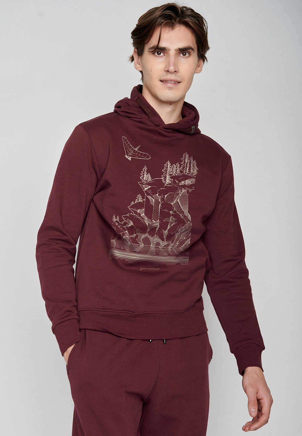 Velvet Rain: Kuschliger Hoodie aus Bio-Baumwolle für Herren [7087]