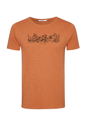 Burned Orange: Sportliches T-Shirt aus Bio-Baumwolle für Herren [7090]