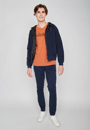 Burned Orange: Sportliches T-Shirt aus Bio-Baumwolle für Herren [7091]