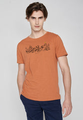 Burned Orange: Sportliches T-Shirt aus Bio-Baumwolle für Herren [7092]