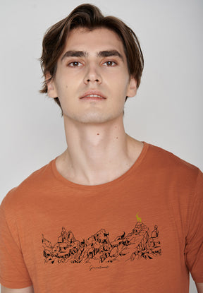 Burned Orange: Sportliches T-Shirt aus Bio-Baumwolle für Herren [7093]