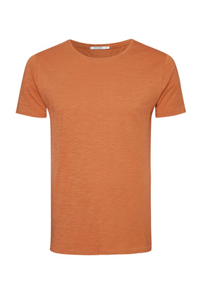 Burned Orange: Sportliches T-Shirt aus Bio-Baumwolle für Herren [7104]